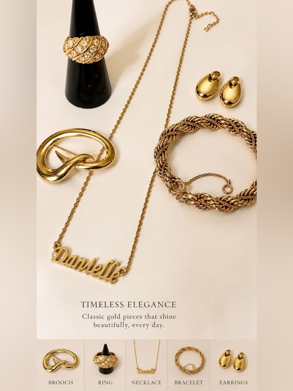 ✨Vintage Gold Plate Jewelry/Ring, Bracelet,Earrings,Brooch/Signature Necklace✨